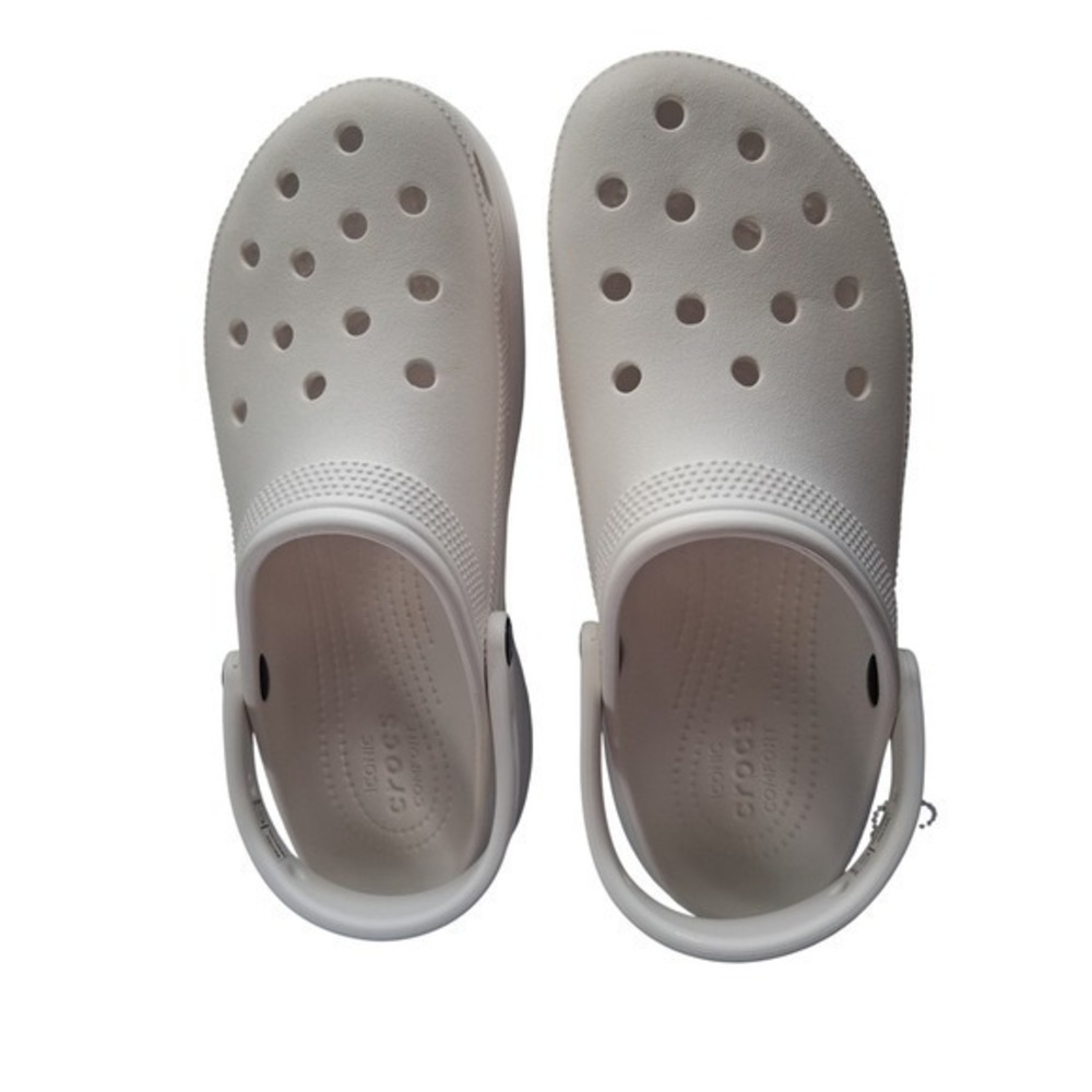 Crocs Classic Platform Clogs Bone White Women Size 10 Comfort Slip On Shoes - Picture 4 of 6